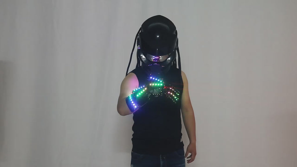 Futuristic Laser Arm Gloves — Cyber Rave Performance Wear